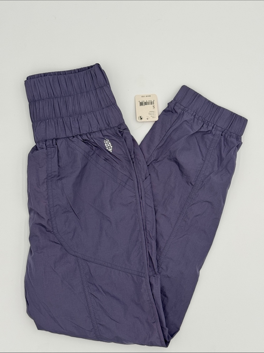 Free People navy/marin Smocked Waist Track Pants